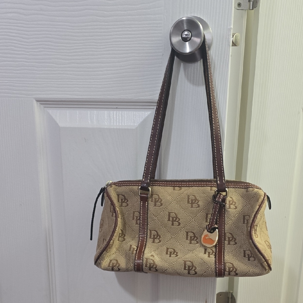 Dooney & Bourke Tan and Brown Shoulder Bag